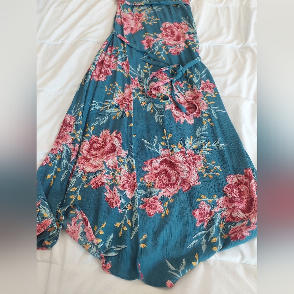 NWT Billabong Floral Midi Wrap Dress Small - Picture 7 of 9